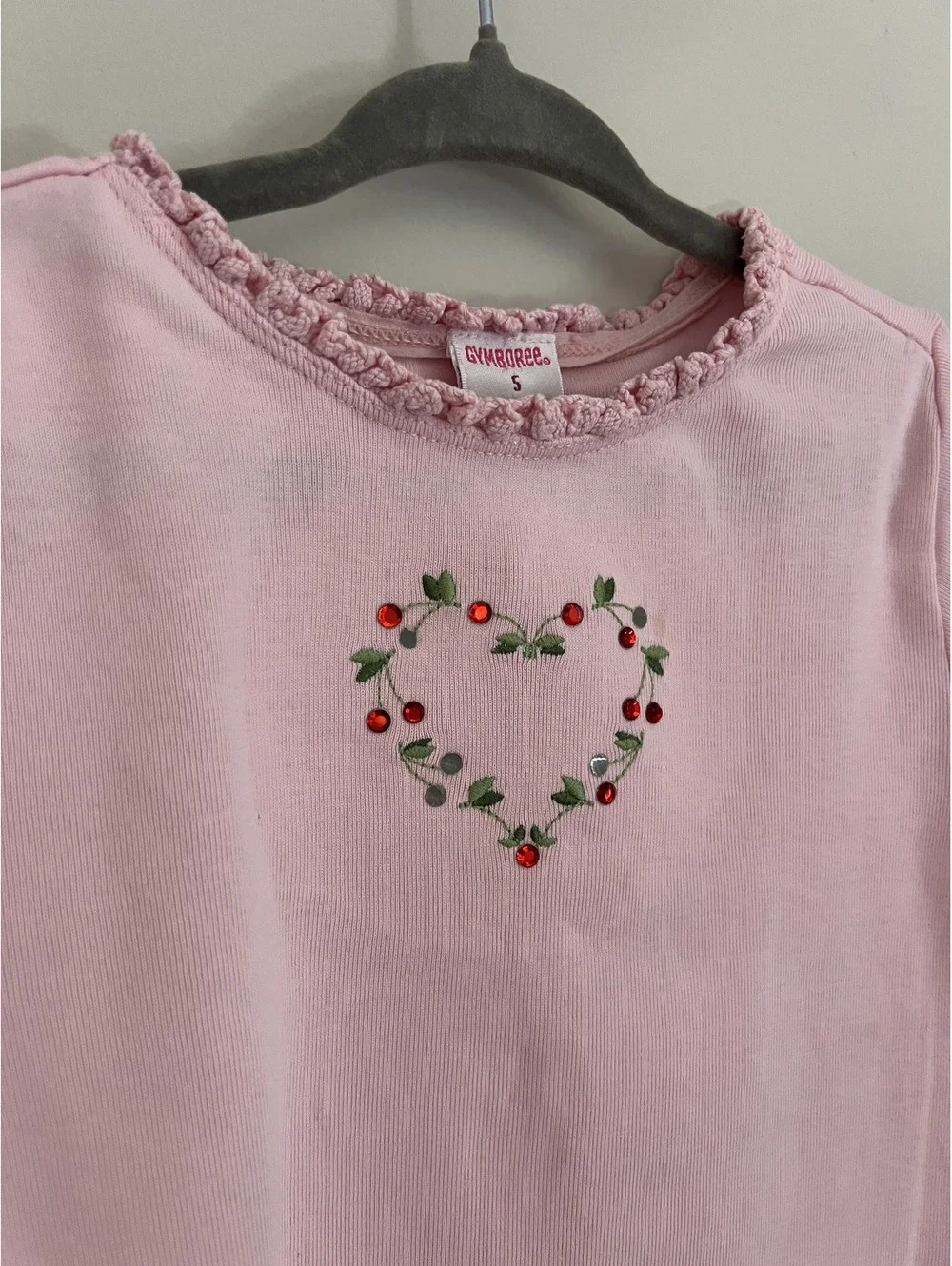 Vintage Y2K Gymboree 2002 Pink Cherry Long Sleeve Shirt